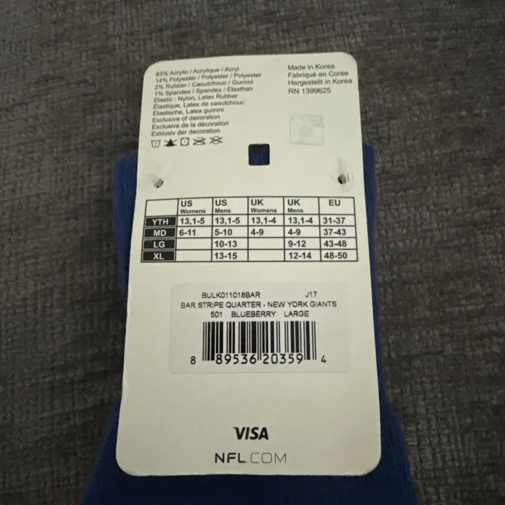 NFL Apparel New York Giants Socks Large New - Picture 3 of 5